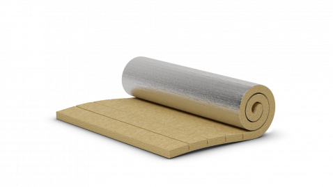Larock 40 ALS 20 mm — saltea vată bazaltică caserată aluminiu, rolă 12 m²